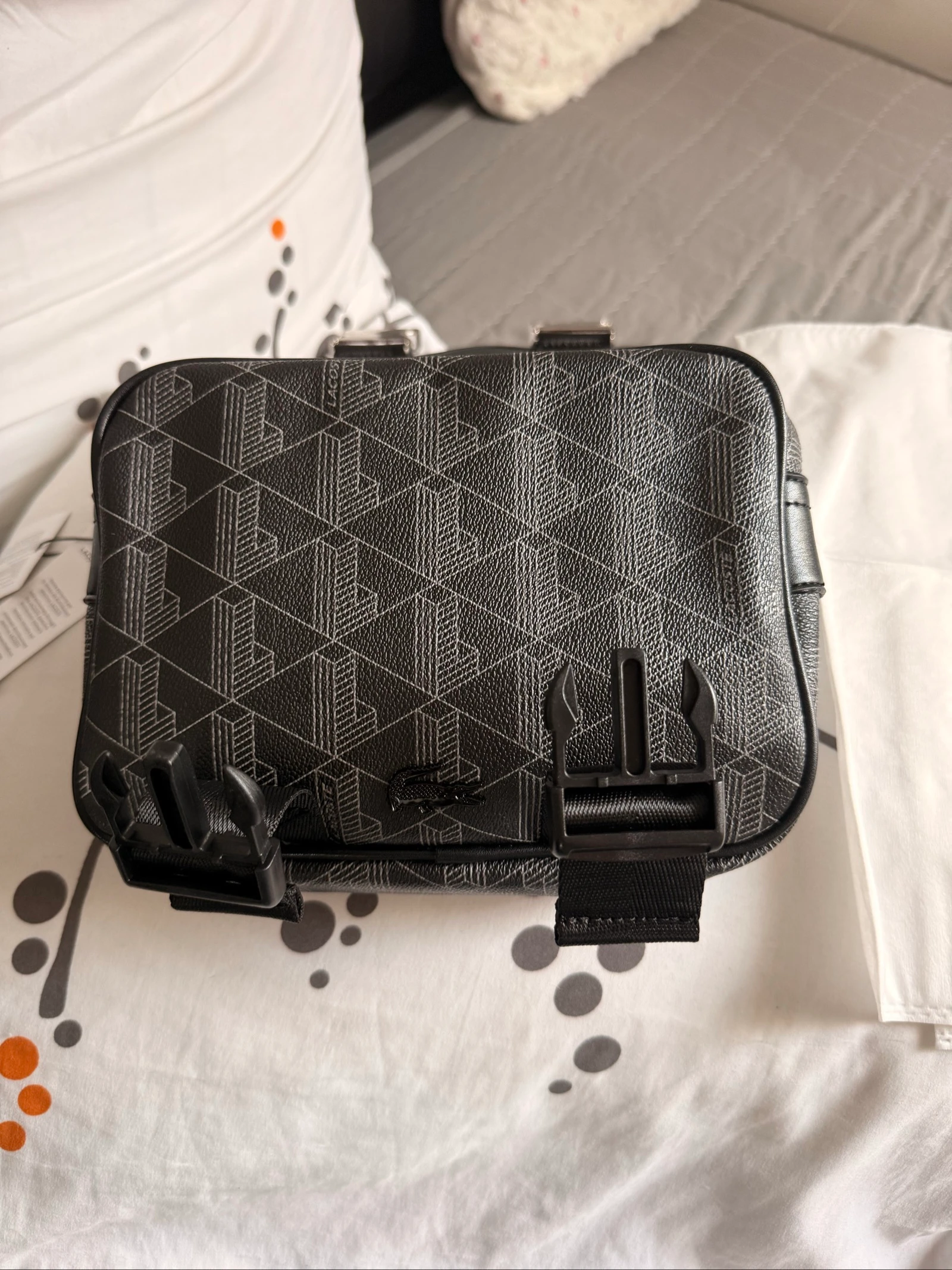 Sac bandoulière Lacoste Monogram preto – Novo com estojo – photo 4